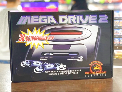 Игровая приставка Mega Drive 2 16bit + 38 игр (Mortal Kombat)
